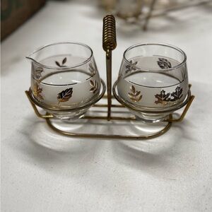 Vintage Libby gold leaf glassware.